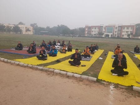 Surya Namaskar was done in the police line