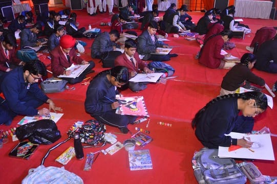 School children displayed painting skills and presented colorful programs in cultural programs.