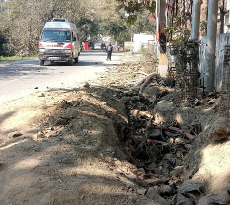There is a risk of accident due to dug holes