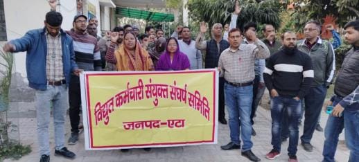 Demonstration of electrical workers against privatization