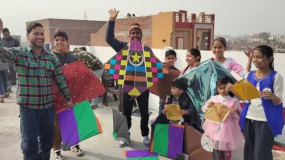 Kites were flown on Vasant Panchami, people danced to DJ