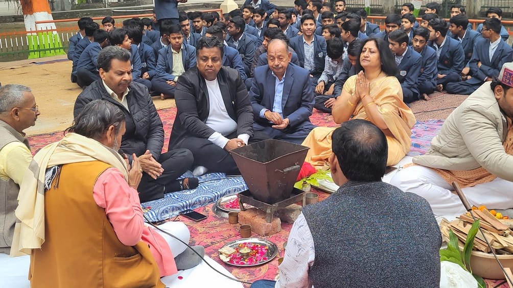 Havan performed on Vasant Panchami and 111th foundation day of the school