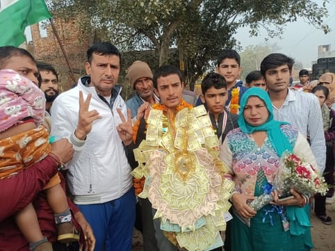 Welcomed Manish, silver medalist in Asian Taekkyon Competition