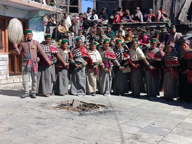 Rathin festival celebrated in Kalpa wearing traditional costumes