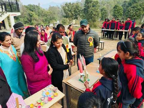 Students organized science exhibition in Chuwadi school.