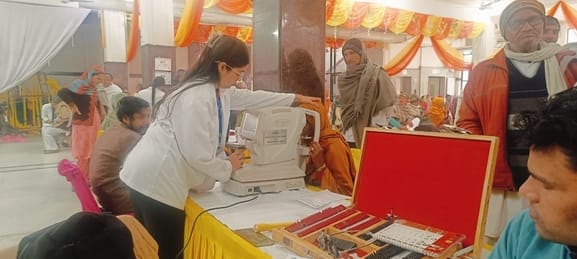 200 people got their eyes checked in the camp, 28 got cataract
