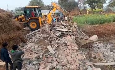 House built on fallow land demolished with JCB