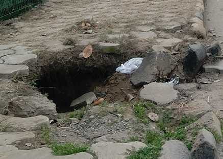 Difficult to walk on footpath, possibility of accident