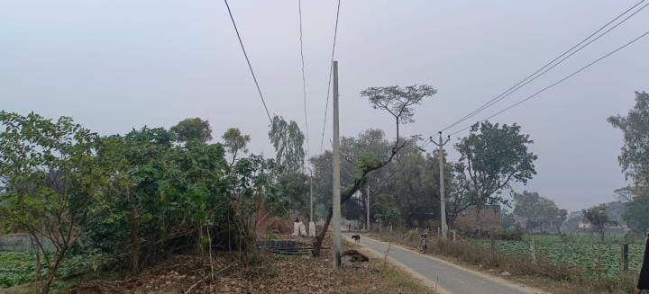 There is a danger of accident due to dangling high tension line.