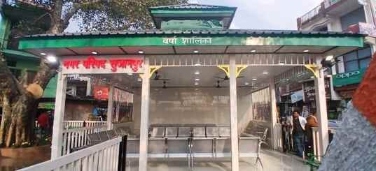 Bus stand ready in Sujanpur after getting rain shed costing eight and a half lakhs