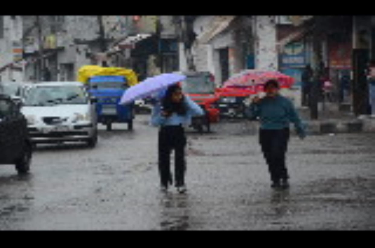 Snowfall At Hill Area, Rain in Ground