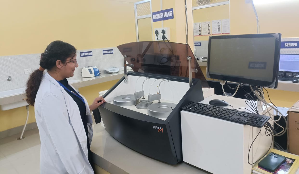 Biochemistry analyzer machine gathering dust