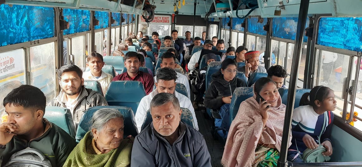 On the first day, 12 passengers traveled by bus from Jind to Prayagraj.