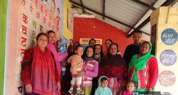 Health of infants checked in Anganwadi center Ropa