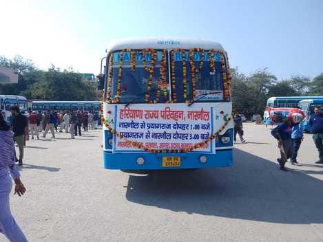 Roadways bus started from Narnaul for Kumbh Mela