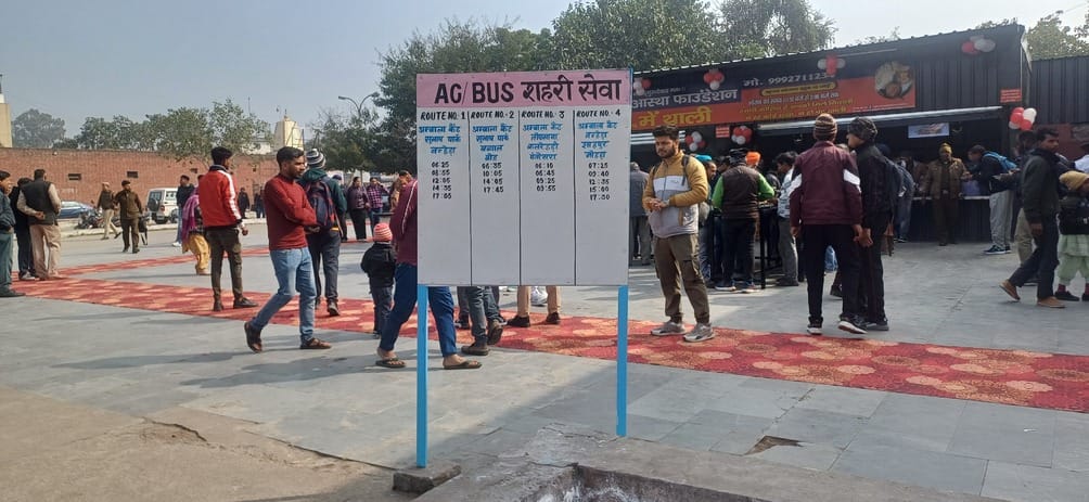Time table of electric buses at bus stand