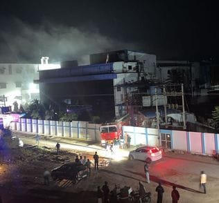 Fire breaks out in Vita Drug Company, one worker unconscious due to suffocation