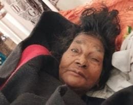 A sleeping old lady's cot was set on fire and she was burnt