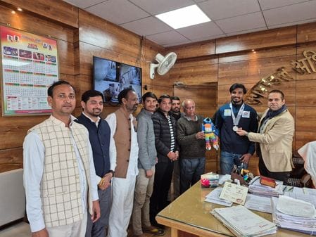 Medal winner Devendra Saini honored by Deputy Commissioner and SDM