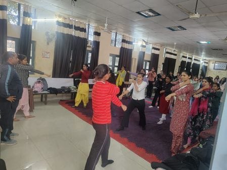 Girl students learned self defense skills