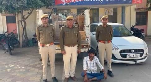 Sanchore police of Jalore district recovered 100 cartons of Punjab-made English liquor