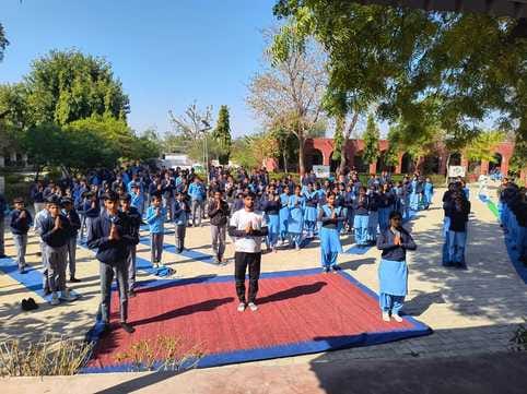 Teachers were made to practice Surya Namaskar