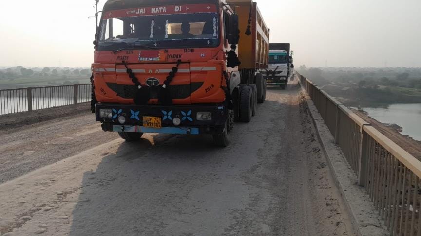 Overloaded vehicles spoiled the condition of road and bridge, people troubled