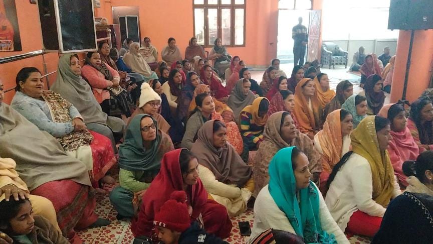 Devotees dance in the marriage ceremony of Shri Krishna-Rukmini