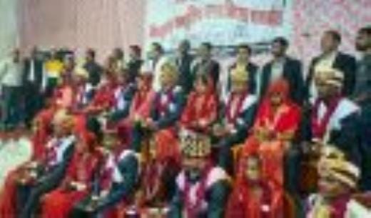 The wedding procession took place with great pomp, nine couples tied the knot