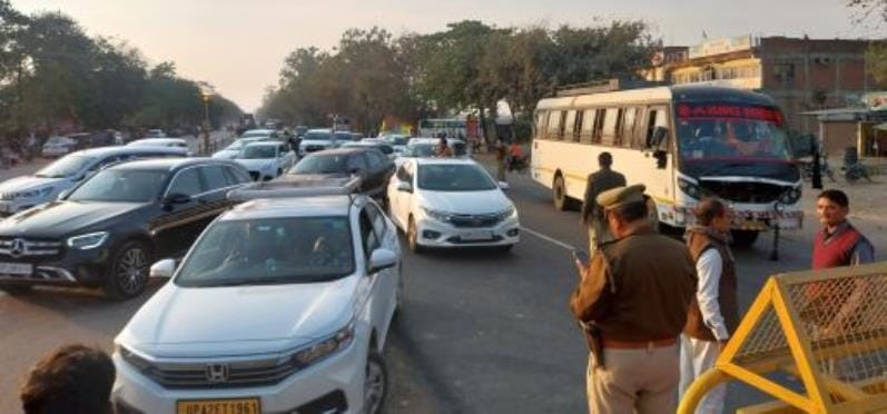Hundreds of vehicles stuck in jam due to diversion