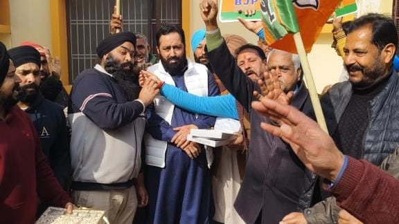 BJP workers in Poonch celebrated party's victory in Delhi