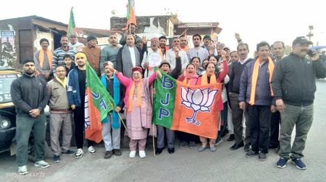 Celebration across the district on BJP's victory in Delhi