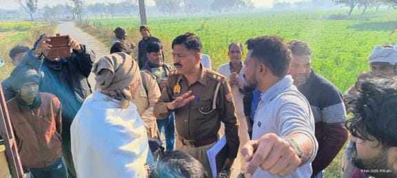 Entered the cemetery and broke the graves with JCB, people got angry, commotion
