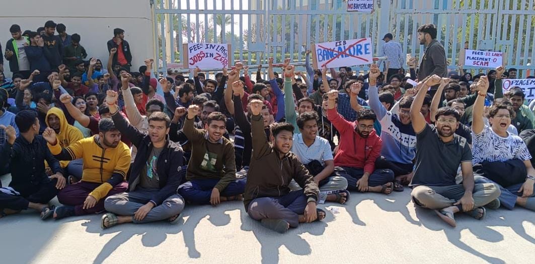 Students angry over not getting placement, demonstrated