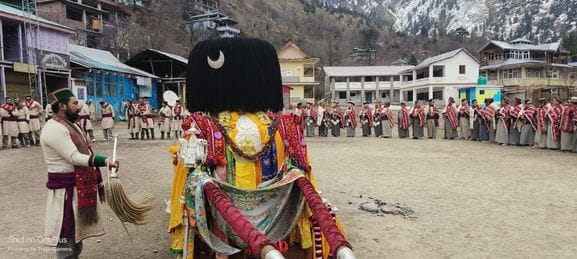 Magh Mela in Thangi in Kinnaur: Dali Nati in traditional costume, wished for good harvest