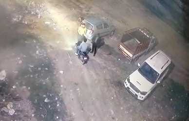 Fighting at wedding ceremony, pelting stones at car