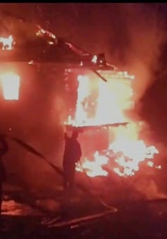 Two storey house burnt to ashes in Tikkar's Tiludhar fire