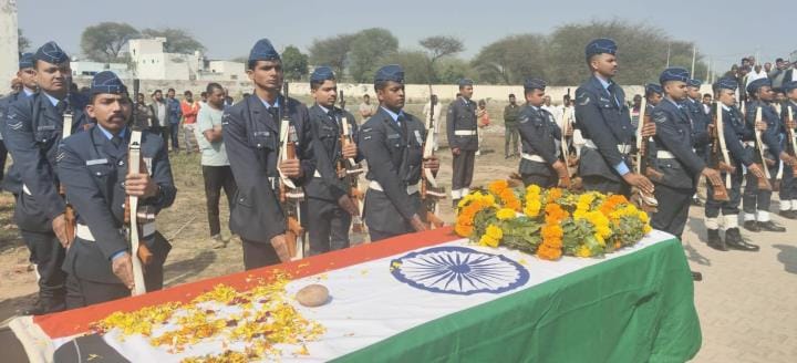 Last farewell given to Air Force Corporal Manjeet Kumar with military honors