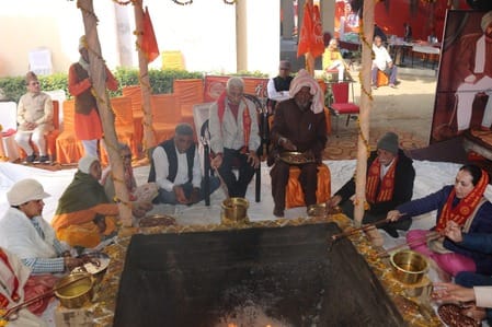 Aryan families who arrived from Nepal offered sacrifice