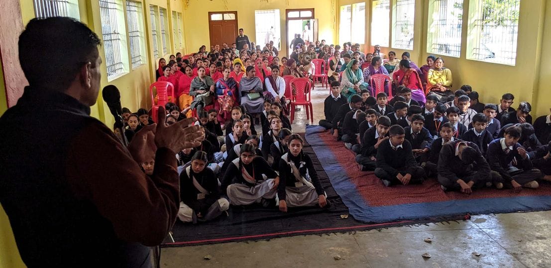 The villagers surrounded the youth who were involved in the Chitta issue and handed them over to the police.