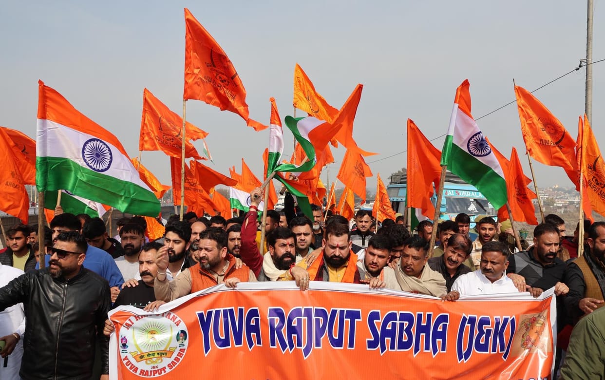 jammu, protest, yuva rajput sabha