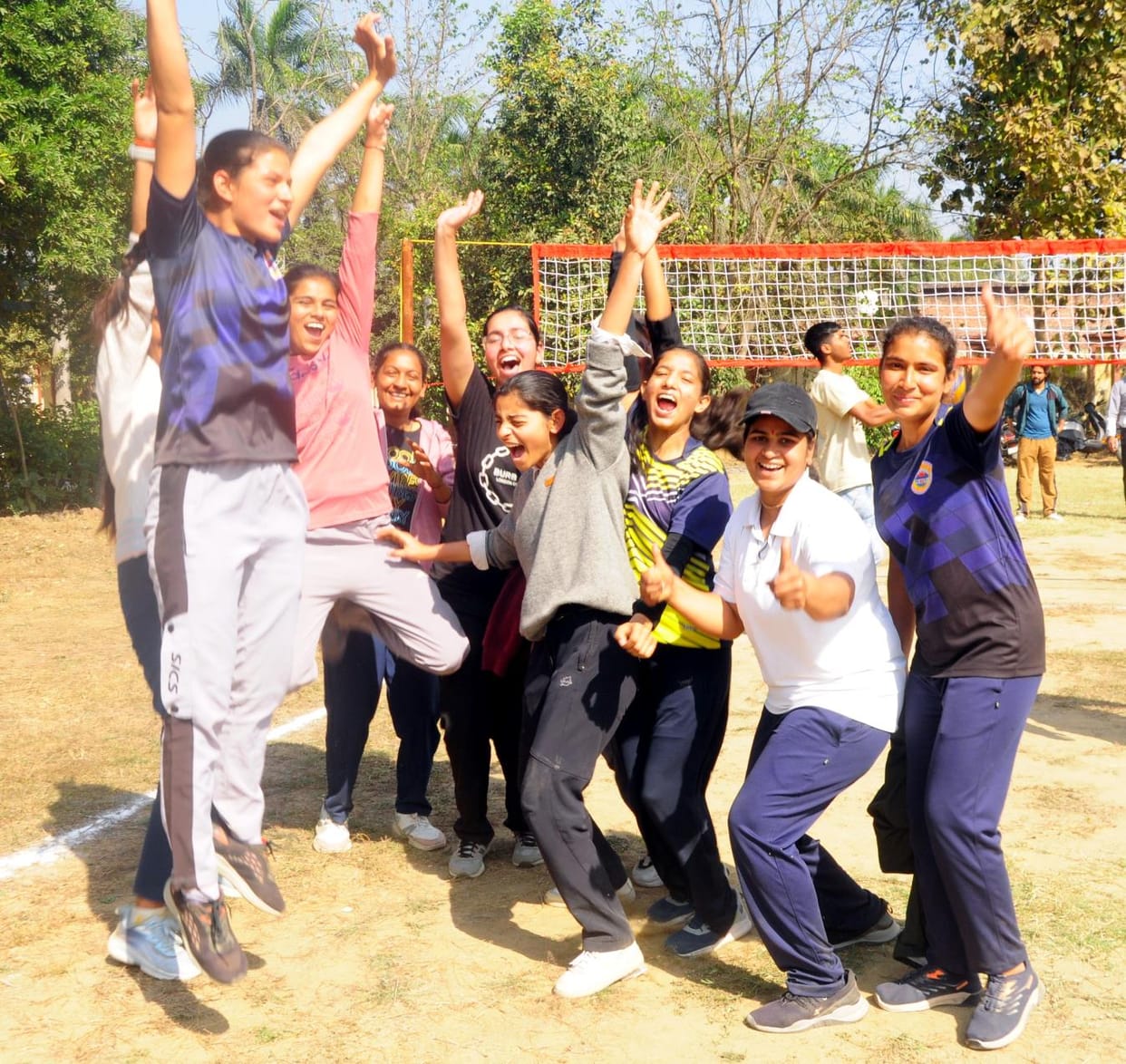 JS-A defeated JS-B in Volleyball