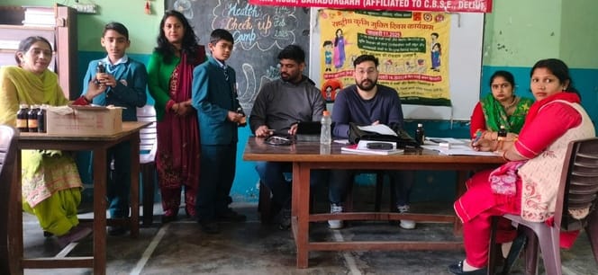 Health checkup of 115 students was done in the camp