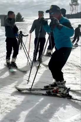 Snow melted in the lower areas of Auli, now training is being given on the upper slopes