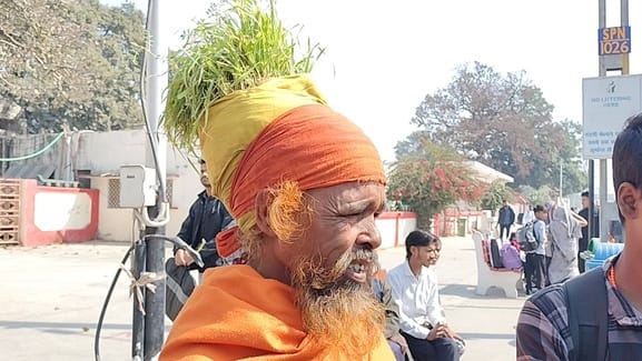Baba Amarjeet will remove grains from his head after the fair is over