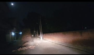 Stones thrown in front of forest department vehicle to block the way