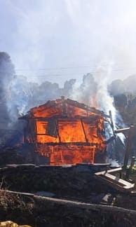 Two and a half storey house burnt in Lagvalley, loss worth eight lakhs