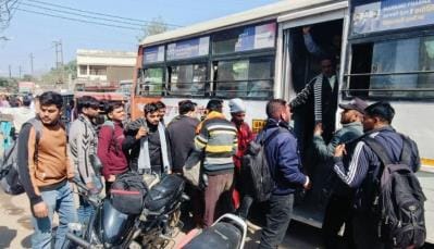 Passengers stood for hours waiting for buses