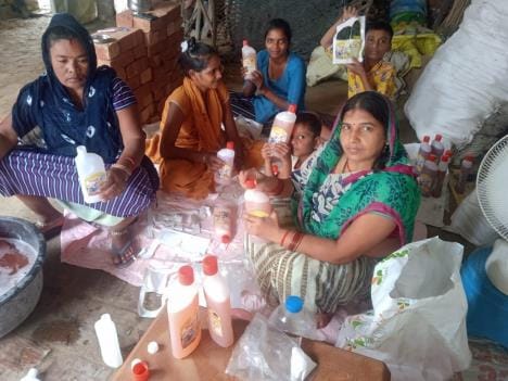Stains of poverty washed away with floor cleaner
