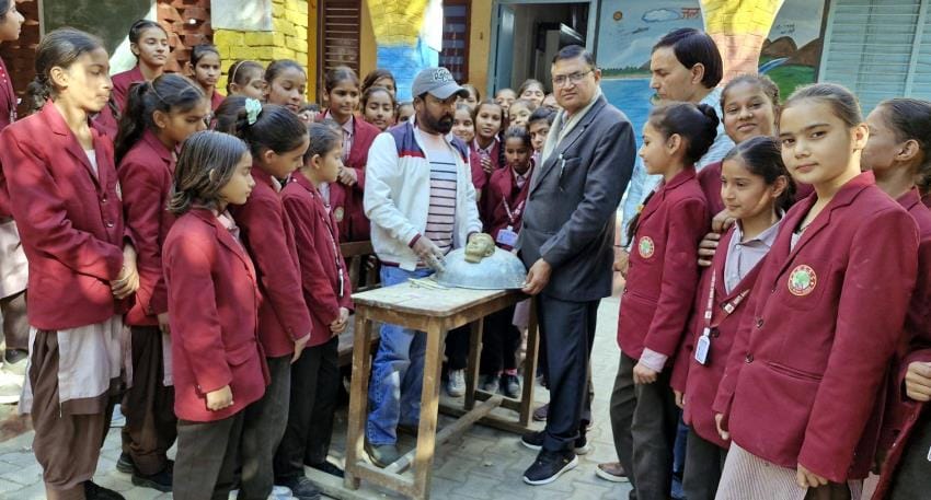 Aman taught the art of making sculptures